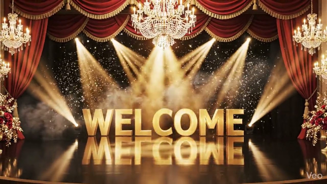Theater Stage WELCOME Background | Grand Curtain Opening 4K Loop | Event Intro | Background Bazaar