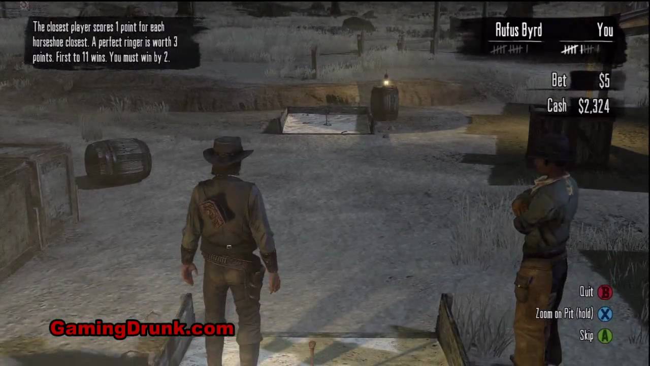 Как играть в &laquo;Подковы&raquo; в Red Dead Redemption
