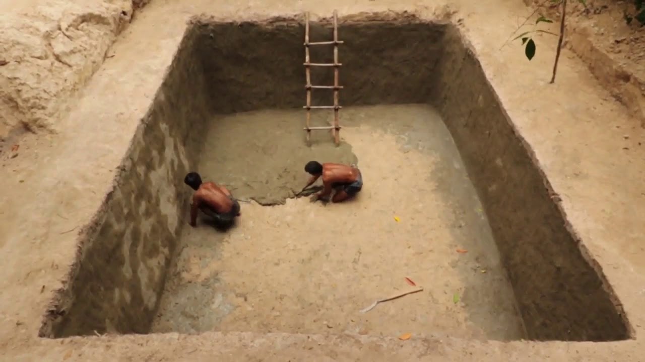 Ara&ccedil;sız Havuz yapımı (ilkel)