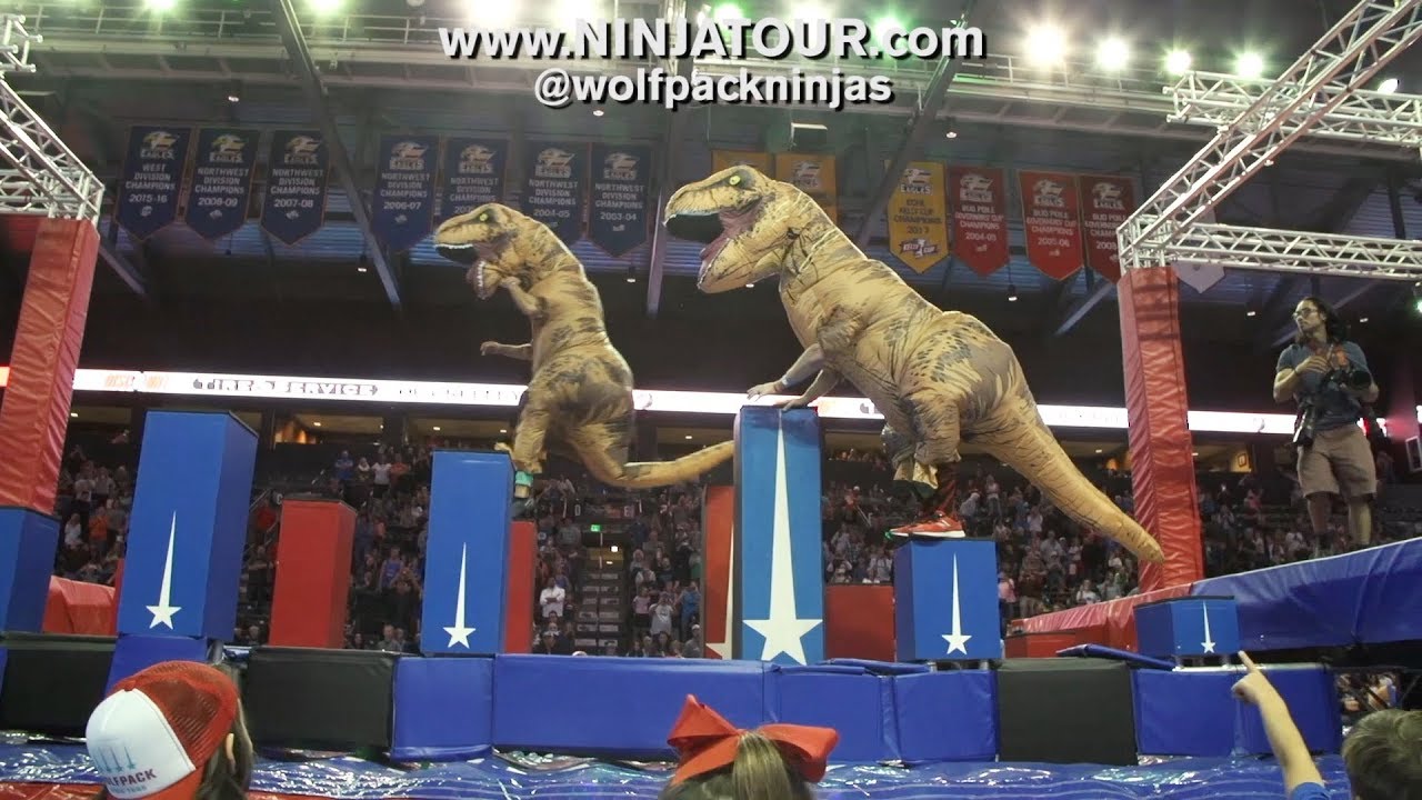 when watching a T-Rex vs. T-Rex Ninja Race at the Wolfpack Ninja Tour 2.0