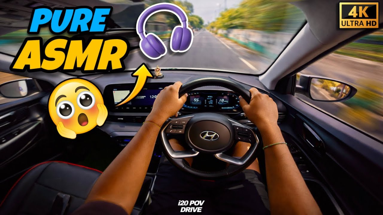 4K PURE ENGINE SOUND ASMR 🎧 | USE HEADPHONES 🎧 | HYUNDAI i20 POV DRIVE | NO TALKING