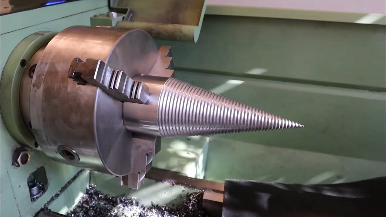 Tornitura Cono Filettato Rotante Per Spaccalegna [ Threaded Log Splitting Cone ]