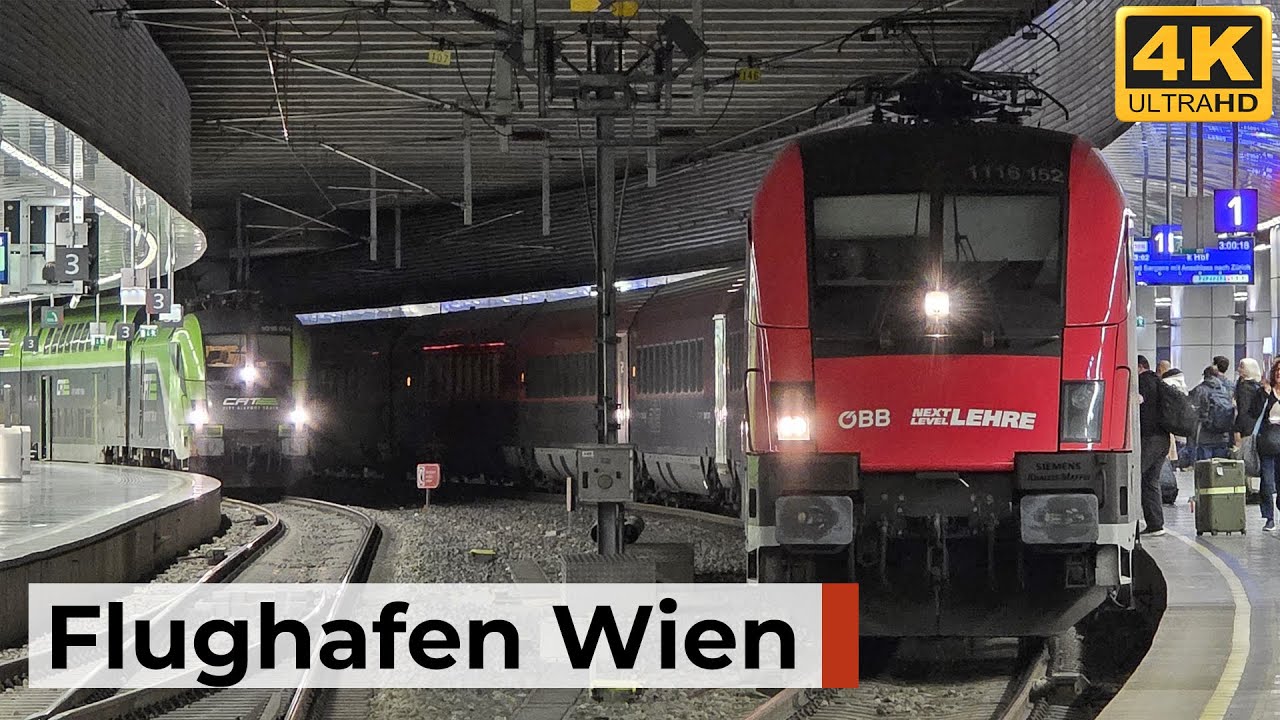 Flughafen Wien Bahnhof 07.10.2025 - Railjet-Ankünfte, CAT-Züge & S-Bahn-Verbindungen am Tor zur Welt