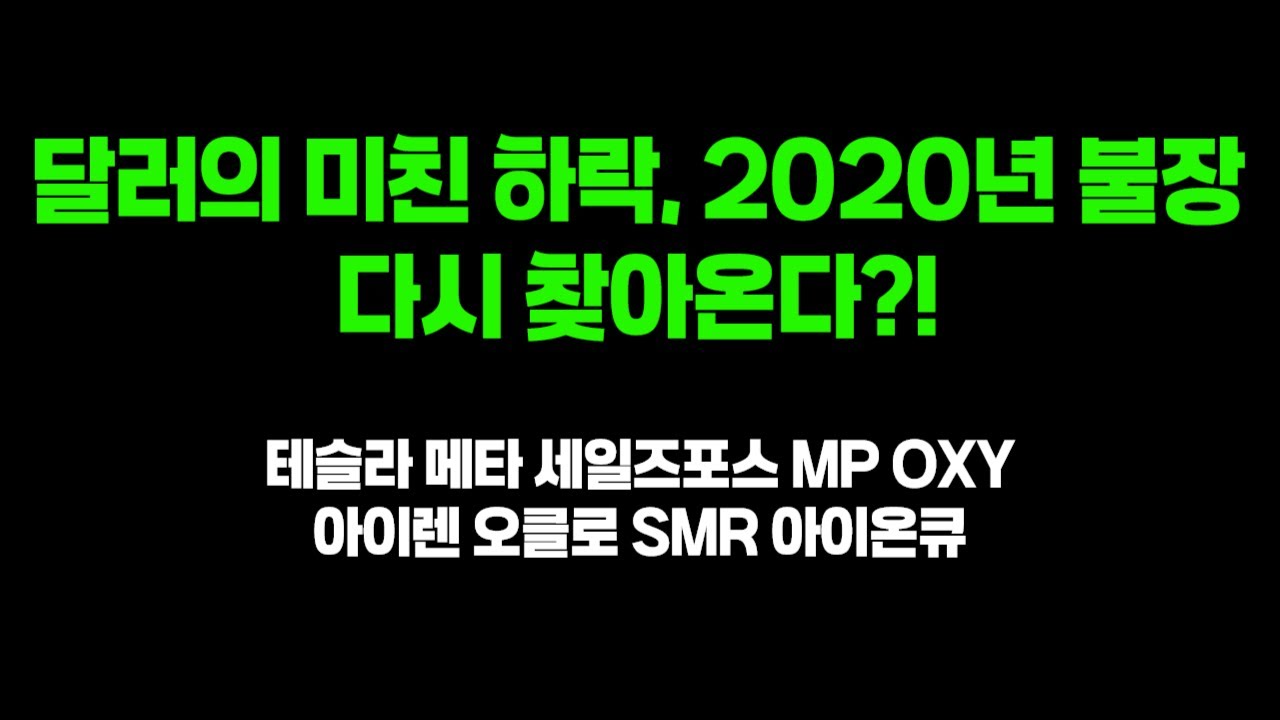 달러의 미친듯한 하락, 2020년 불장이 다시 찾아온다?! 테슬라, 메타, 세일즈포스, MP, OXY, 아이렌, 오클로, SMR 아이온큐 분석