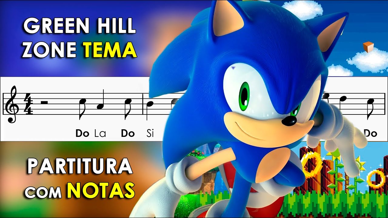 Green Hill Zone | Partitura com Notas para Flauta Doce, Violino | Sonic the Hedgehog