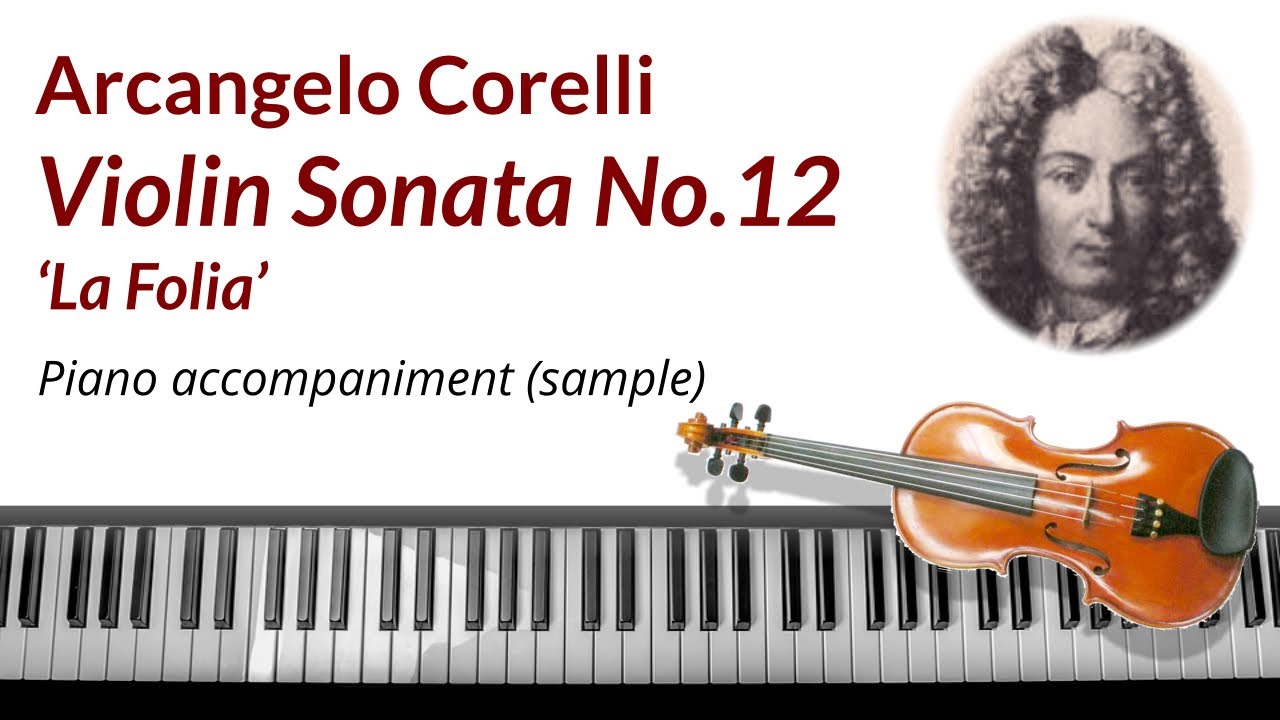 Corelli Violin Sonata No.12 'La Folia' - piano accompaniment backing tracks (sample/demo)