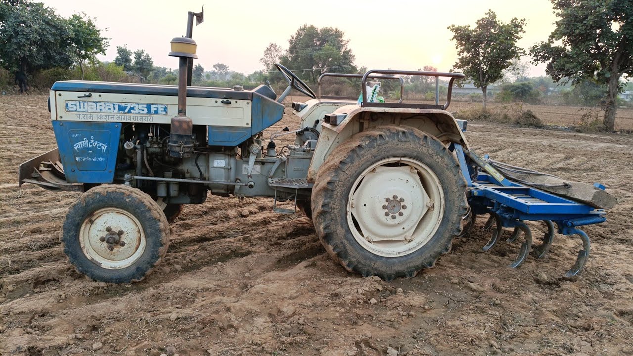 Swaraj 735 fe से गेंहू 🌾के खेत की जुताई,💚 कैसा चलता है😈 1400 rpm पर 1999 माॅडल 🤓 कितने rpm तोड़ता है