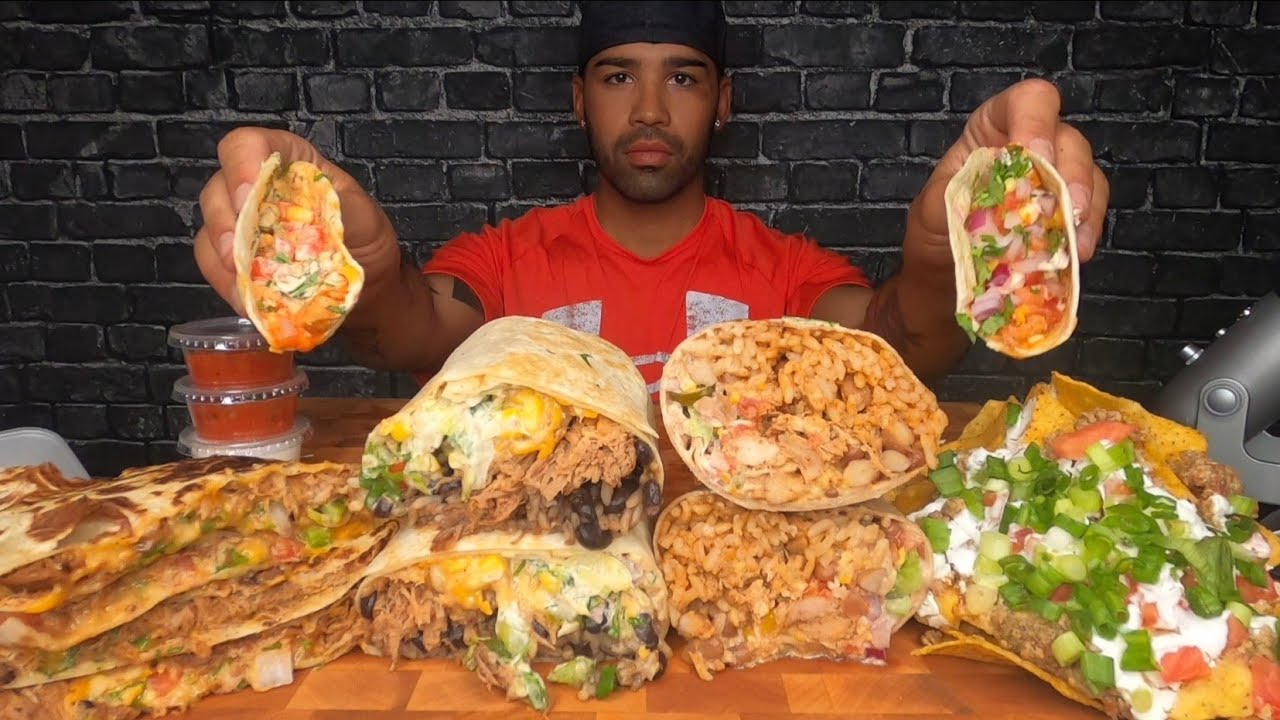 (ASMR) BURRITOS, QUESADILLA, TACOS, LOADED CHIP'S MUKBANG