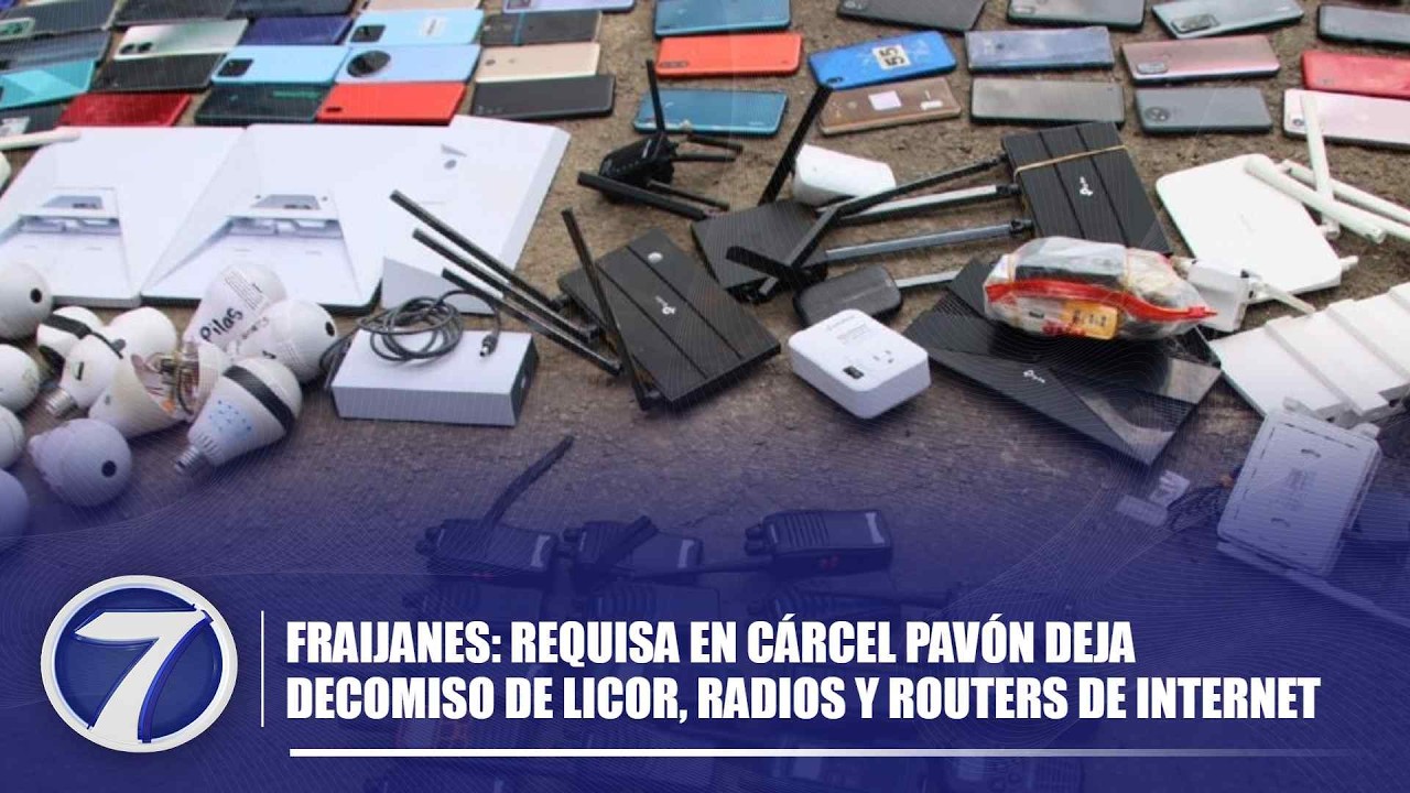 Fraijanes: Requisa en cárcel Pavón deja decomiso de licor, radios y routers de internet