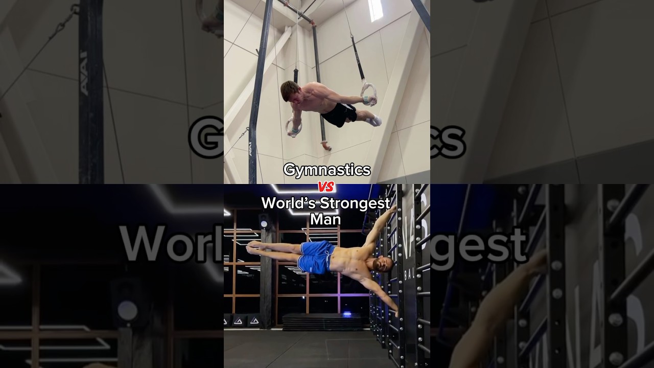 World’s strongest man tries gymnastics 🤯 @andrystrong1