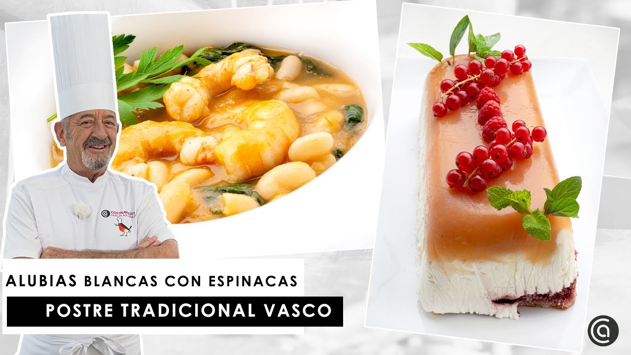 ALUBIAS blancas con espinacas 🍲​🥄​ Postre navideño ¡SIN HORNO! (Sagargala) 🍏​
