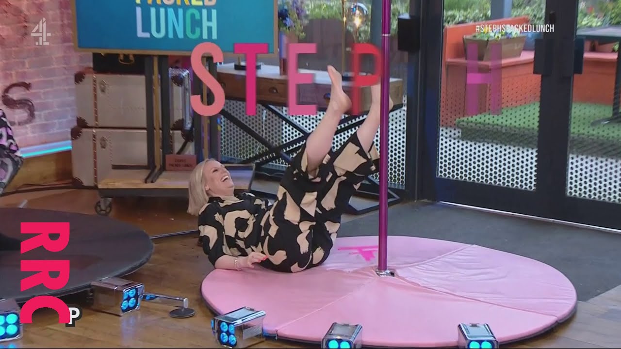 Steph McGovern @shoes off for poledancing