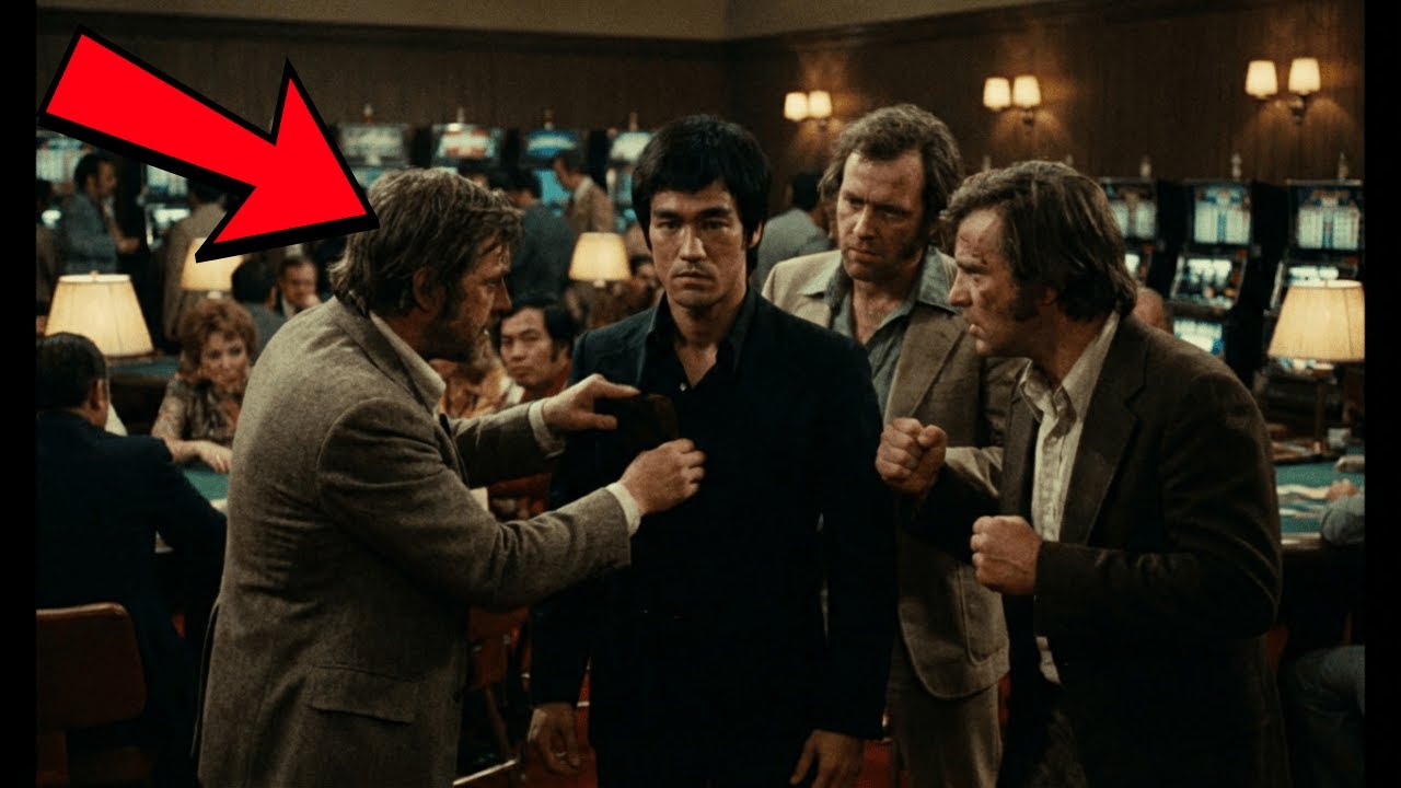 Bruce Lee encurralado por 3 guarda-costas: 