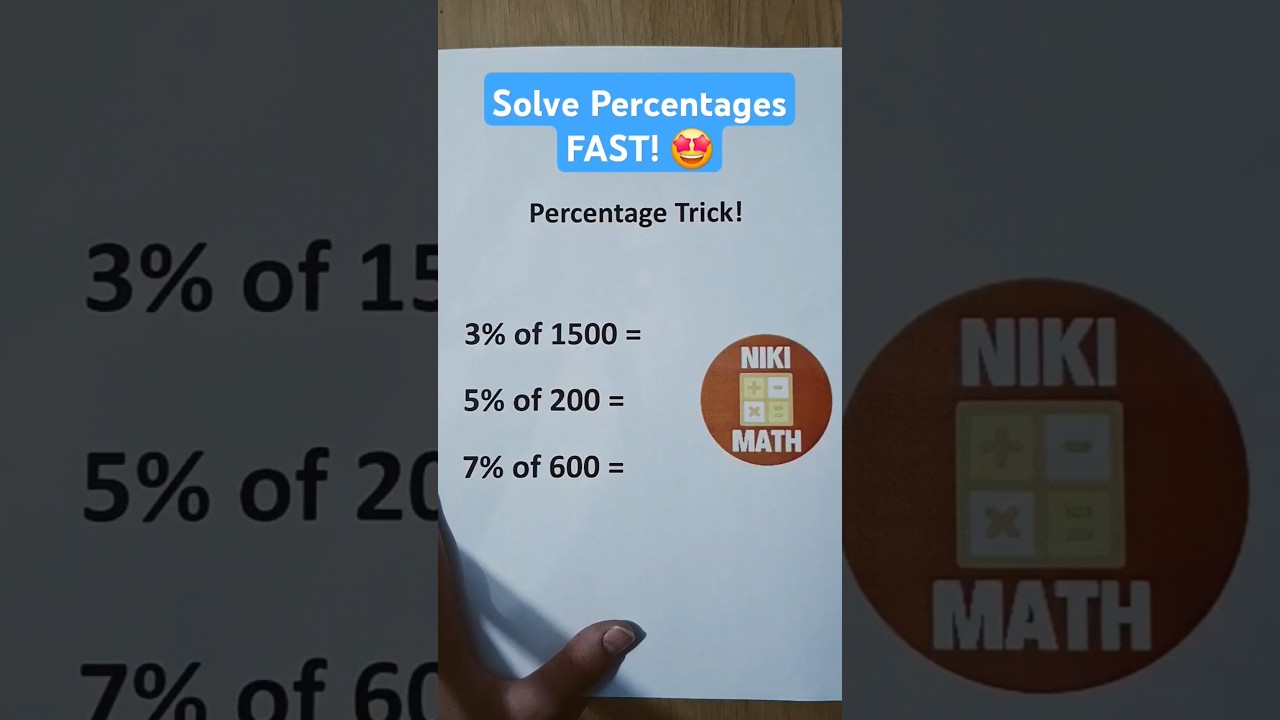 Find Percentages in Seconds | Percentage Problems - Shortcuts & Tricks #math #percents #mathtrick