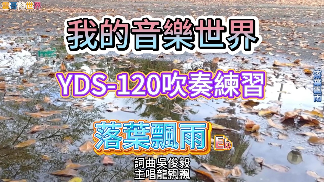 《落葉飄雨》--龍飄飄唱得很輕快，由吳俊毅詞曲的原創歌曲...，聽起來就很舒服吹奏難度也不大，就記錄一下....