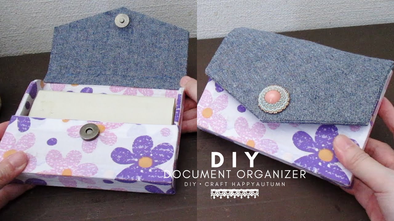 DIY Cartonnage Document Organizer / from Recycled Cardboard and favorite cloth / craft ideas
