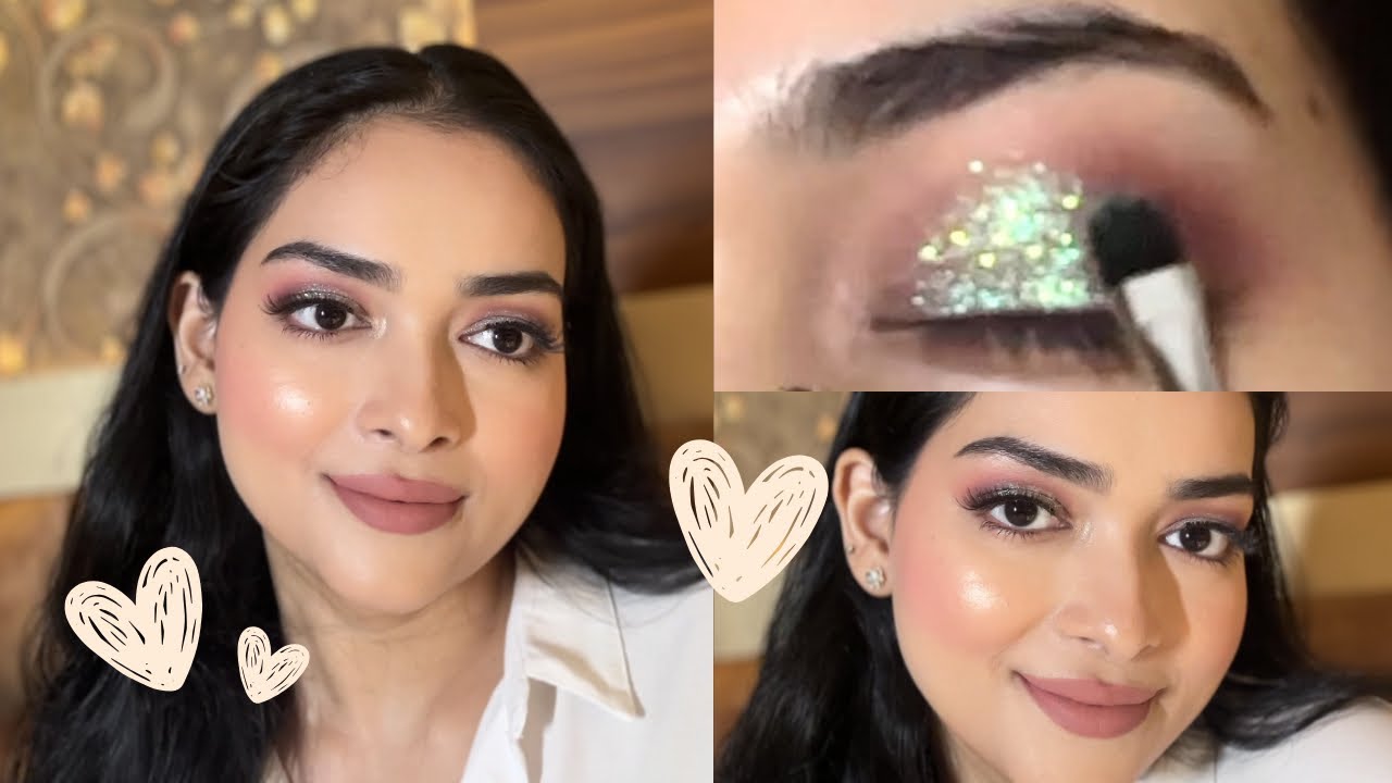 🦢🪩Glittery Eyes & Glowy Base Tutorial🦢🪩| Step-by-Step Glam Party Makeup Look ✨
