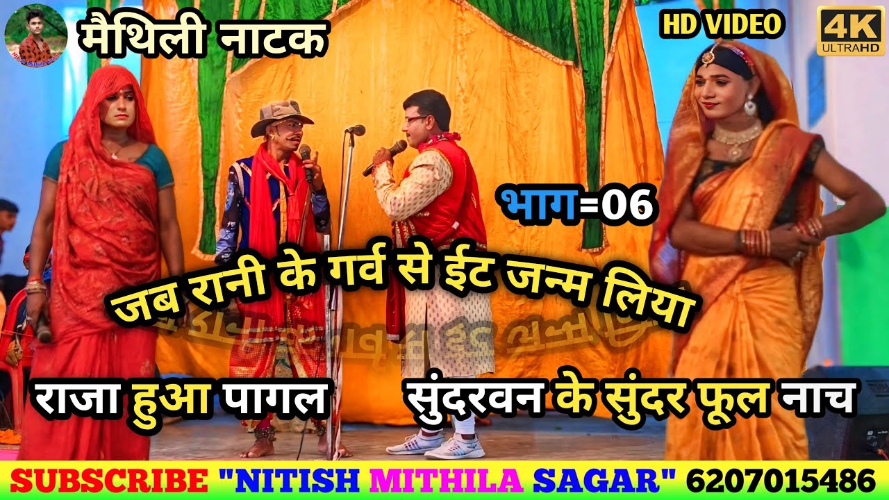 जब रानी के गर्भ से इट जन्म लिया तो राजा हुआ पागल पार्ट=06  सुन्दर वन के सुन्दर फुल मैथिली नाच part06