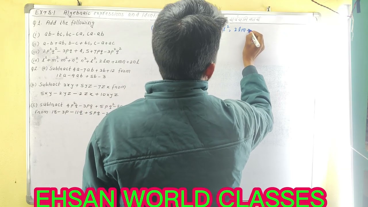 CLASS-8TH,EX-8.1,Qno 1&2 (बीजिए व्यंजक एवं सर्वसमिकाएं) algebraic expression and identities # viral#