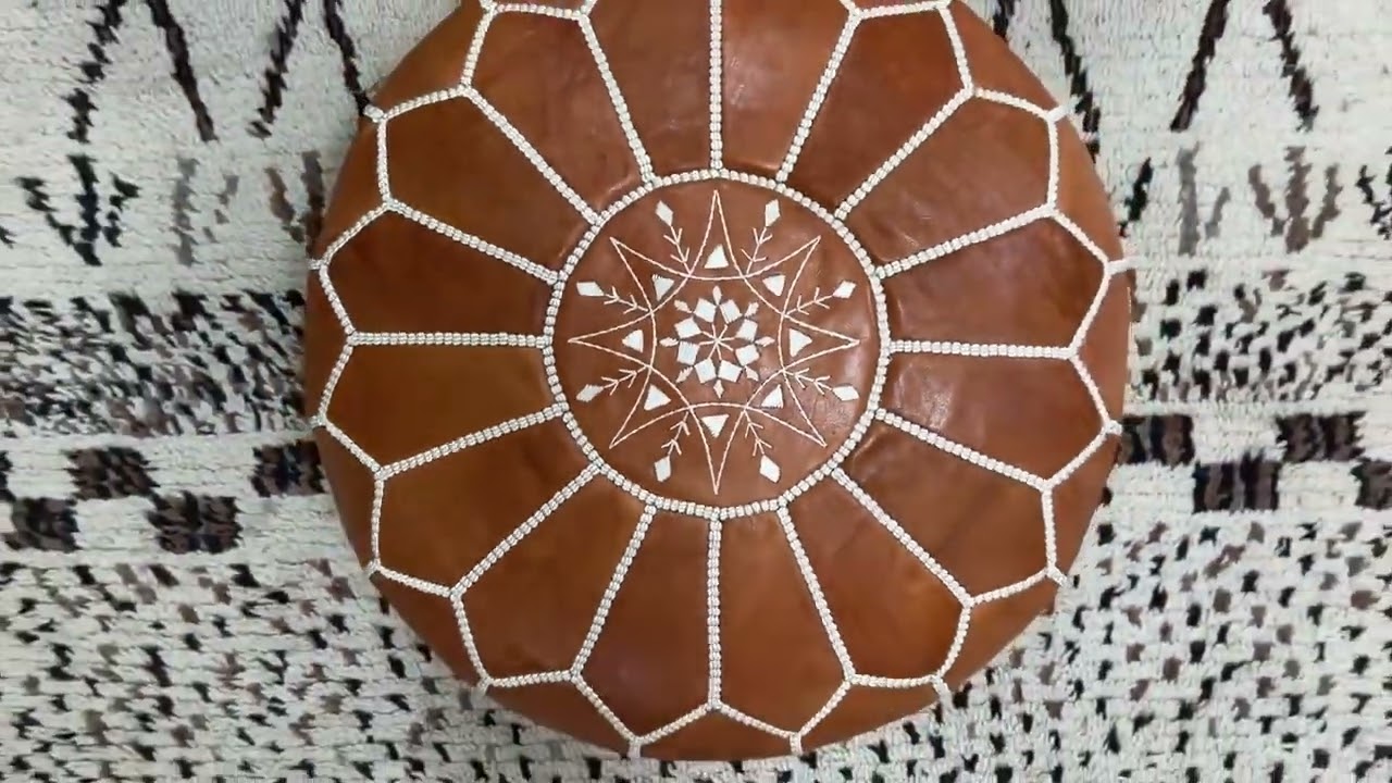 Moroccan leather Pouf