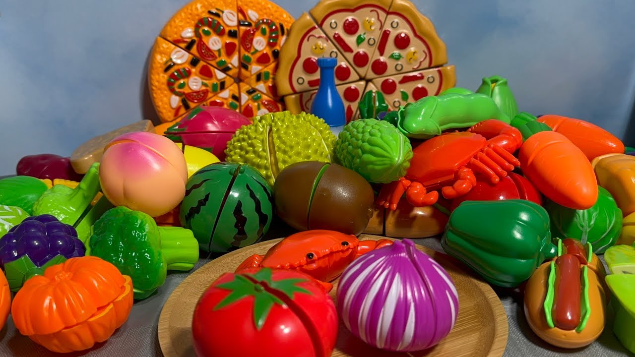 🍔🍆🍓satisfying cutting playing Food, Fruits & Vegetables ASMR #shorts🫛🍕🌶️