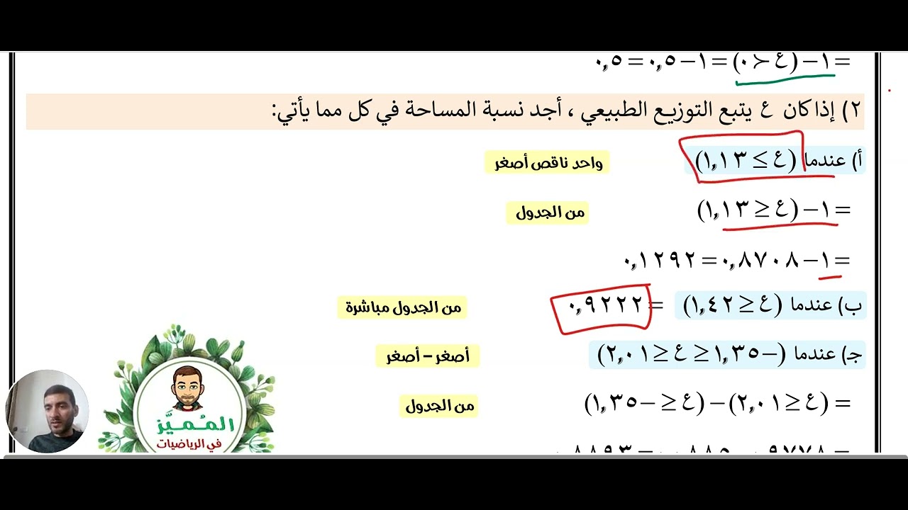 حل تمارين عامة الوحدة الرابعة رياضيات الفرع الادبي توجيهي
