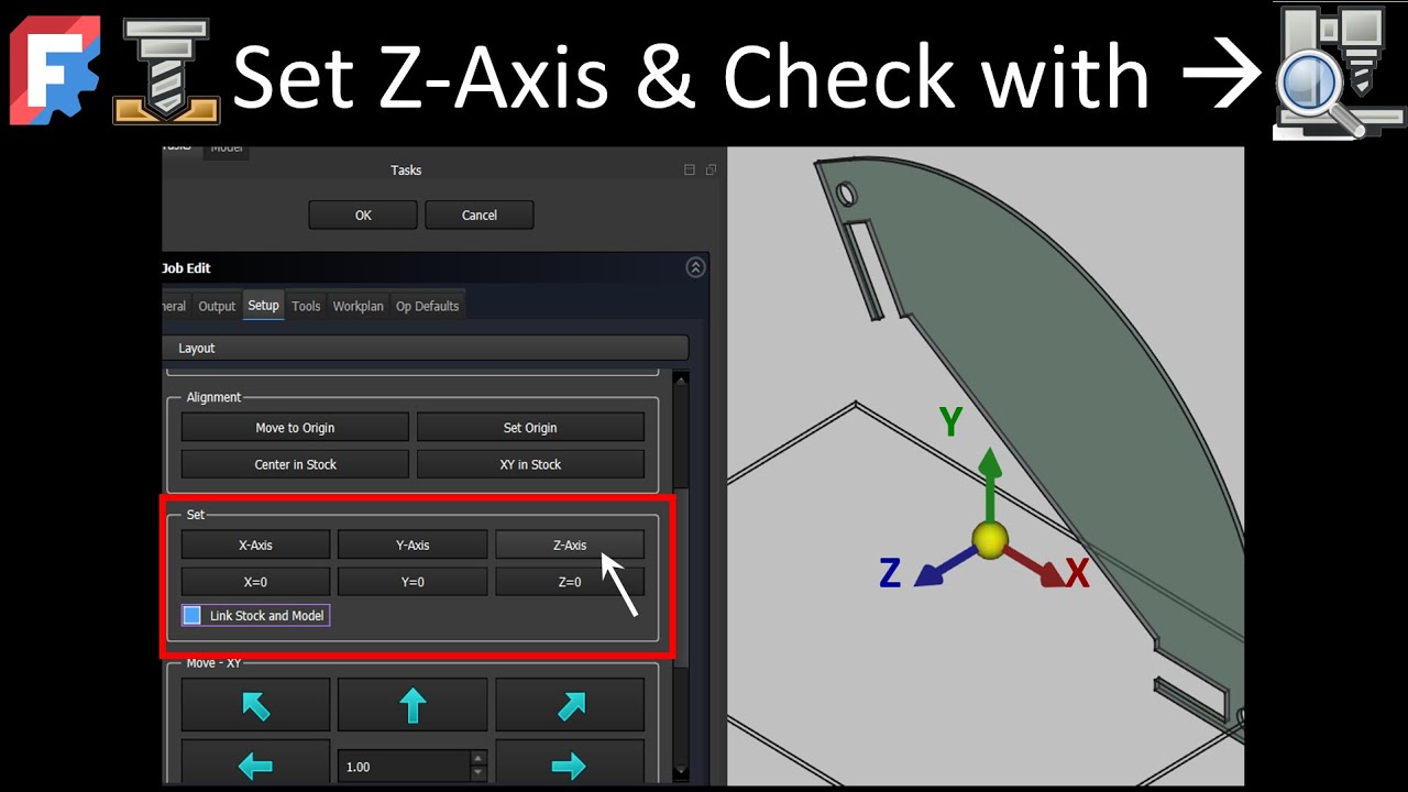 FreeCAD V1.0.0 CAM workbench Set Z-axis and check with CAM Simulator