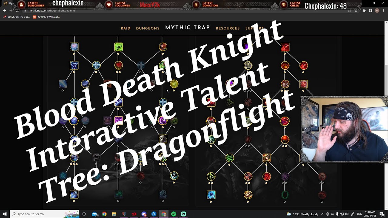 Blood Death Knight Interactive Dragonflight Talent Tree