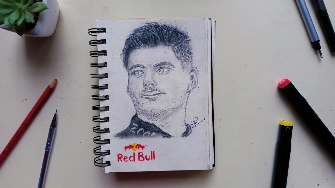 Drawing Max Verstappen | F1 Red Bull