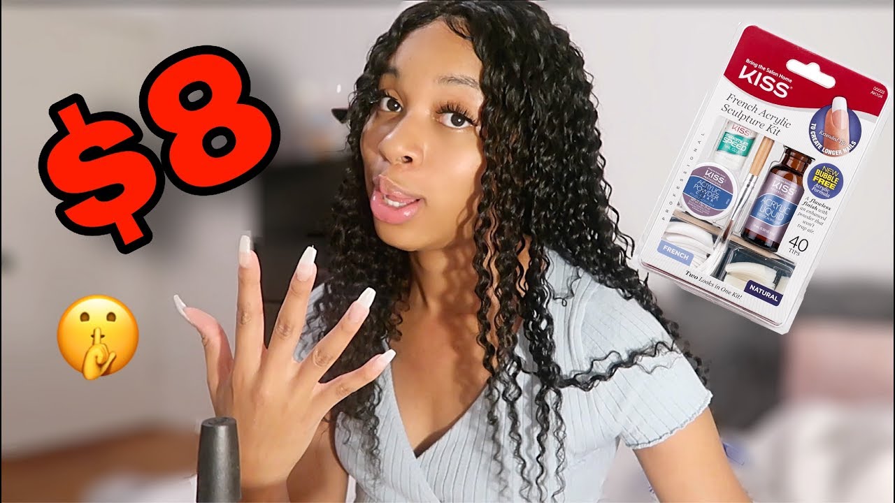 Doing My Own Acrylic Nails at Home FOR $8 | Kit from CVS | TayPancakes