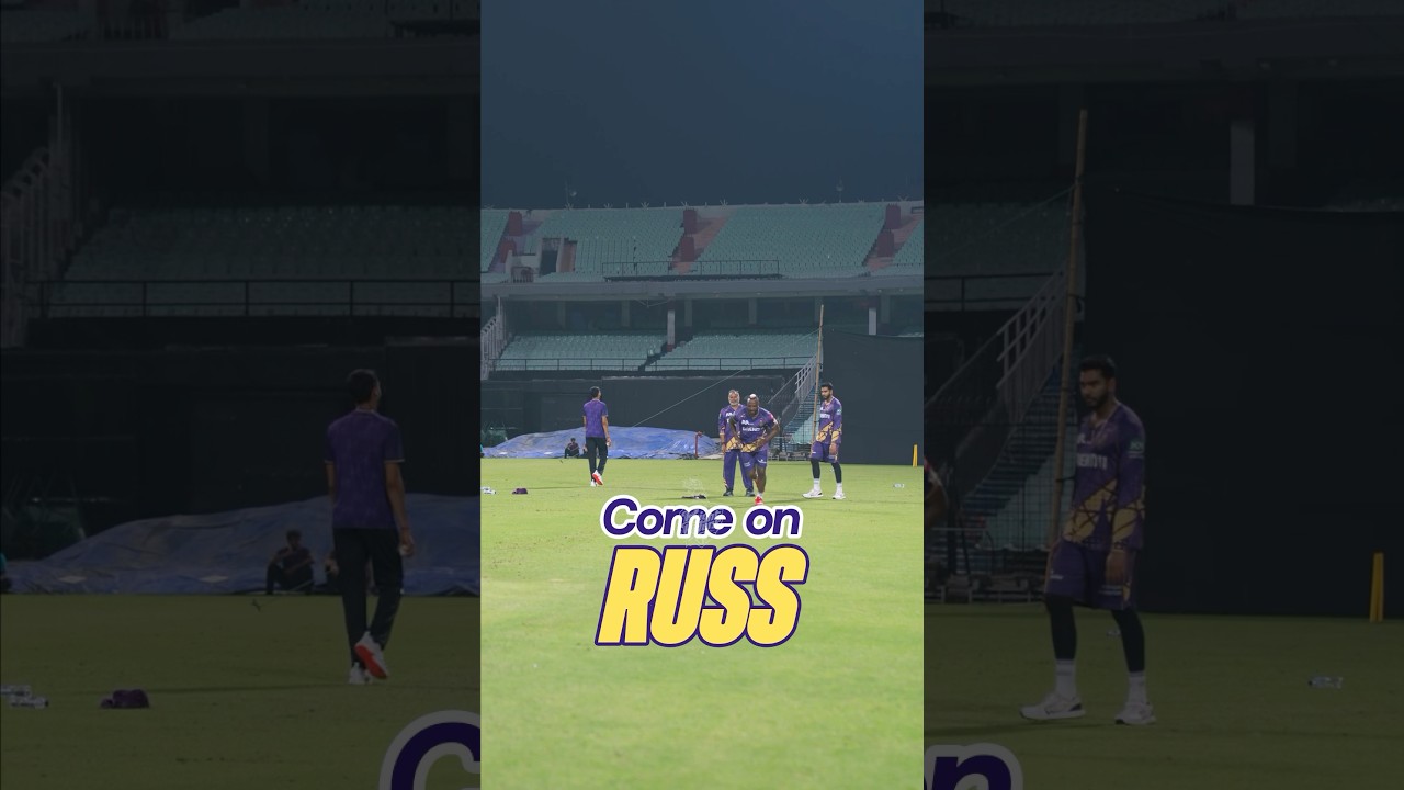 Andre Russell bowling to Angkrish😉 | #AmiKKR | #TATAIPL2025 | #ZiddKiNayiHadd