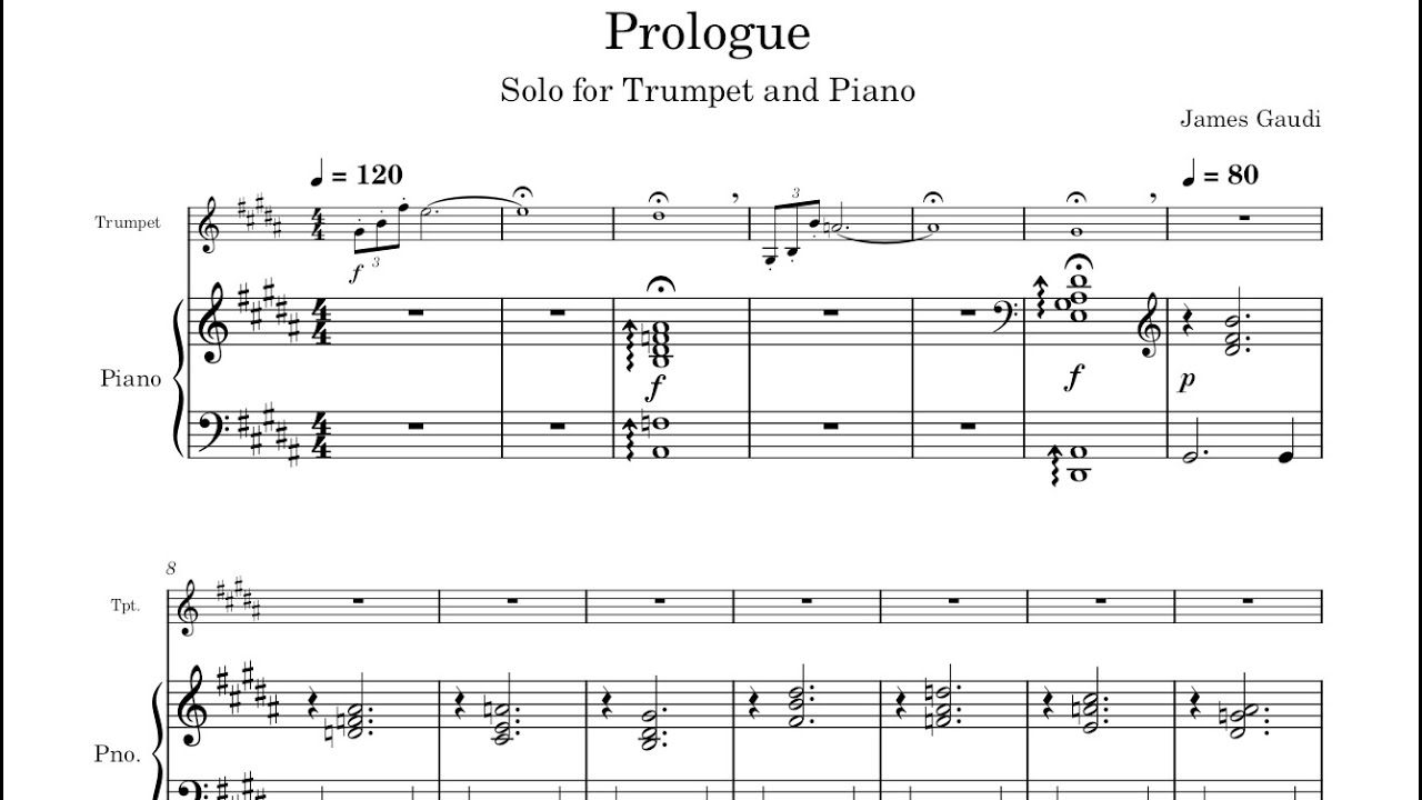 Prologue- Solo for Trumpet and Piano (WORLD PREMIERE!) \\ Original Composition