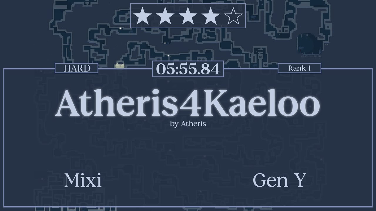 Mixi & Gen Y - Atheris4Kaeloo | rank1 - 05:55.84 | Hard ★★★★✩ | DDraceNetwork (KoG)