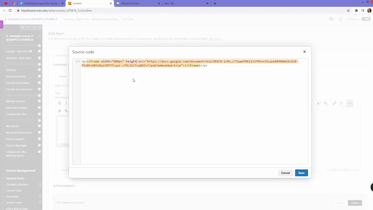 Working with Embed Code in the New Content Editor