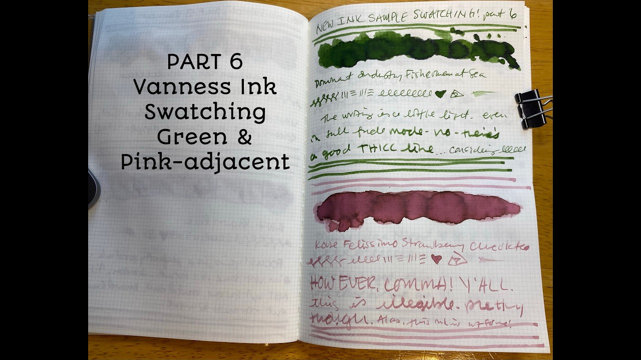 More Green and Pink-Adjacent Ink Part 6 Sample Swatching--Dominant Industry and Kobe
