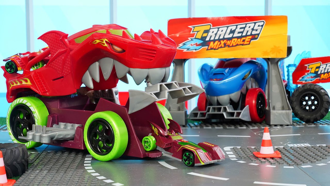 Nowość T-Racers🏁🏎️Squad Launcher🏁Shark i Dragon - Mix’n’Race ratuje sytuację!💨🔥wyrzutnia smok&rekin