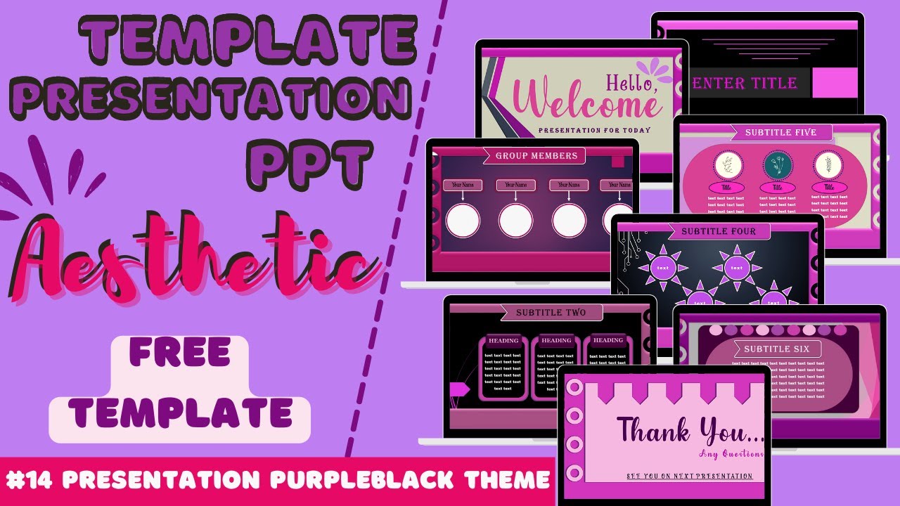 AESTHETIC PPT PURPLE BLACK #14 Animated Slide | Easy Simple [FREE TEMPLATE]