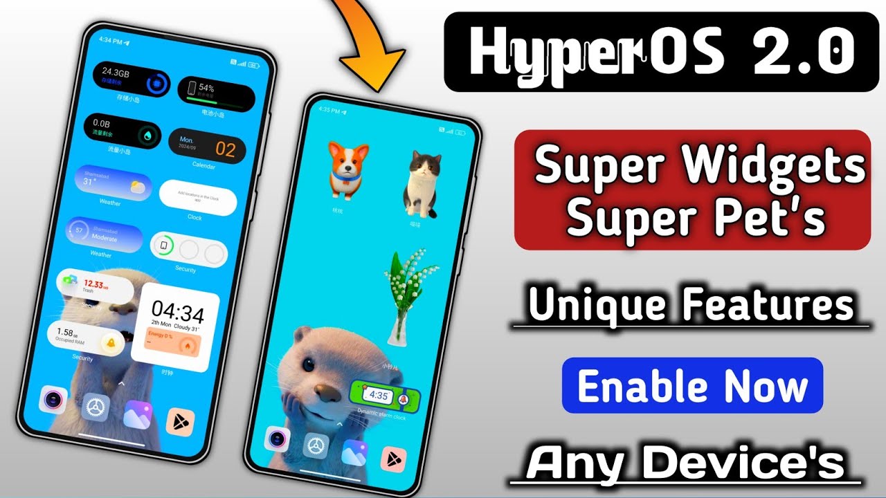 Xiaomi HyperOS 2.0 Super Widgets & Super Animal Pet's Features, Enable Now ,Any Redmi, Xiaomi Phones