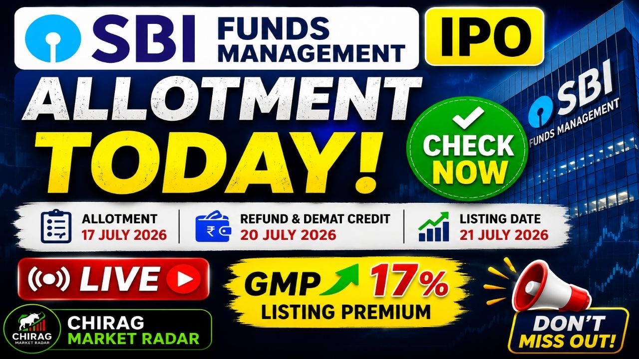 SBI Funds Management IPO Allotment Status LIVE | SBI AMC IPO Allotment Today | GMP | KFin | BSE NSE