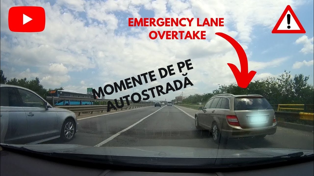 Momente de pe autostradă (Emergency lane overtake) - Dashcam #5