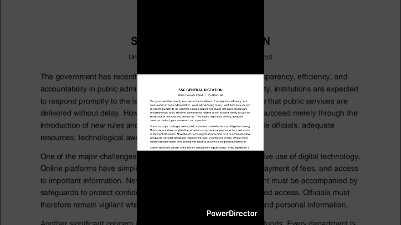 SSC and HSSC level general matter dictation 