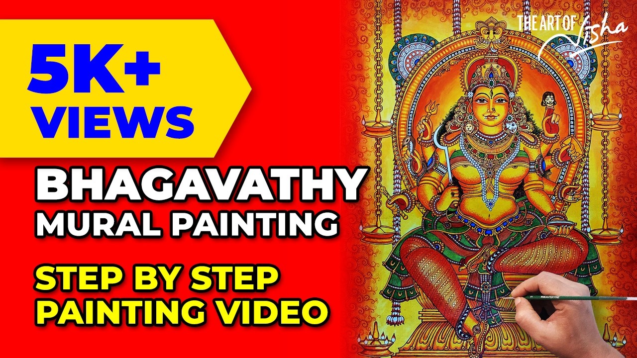 BHAGAVATHI Mural Painting | Step By Step Colouring Method | The Art of Nisha