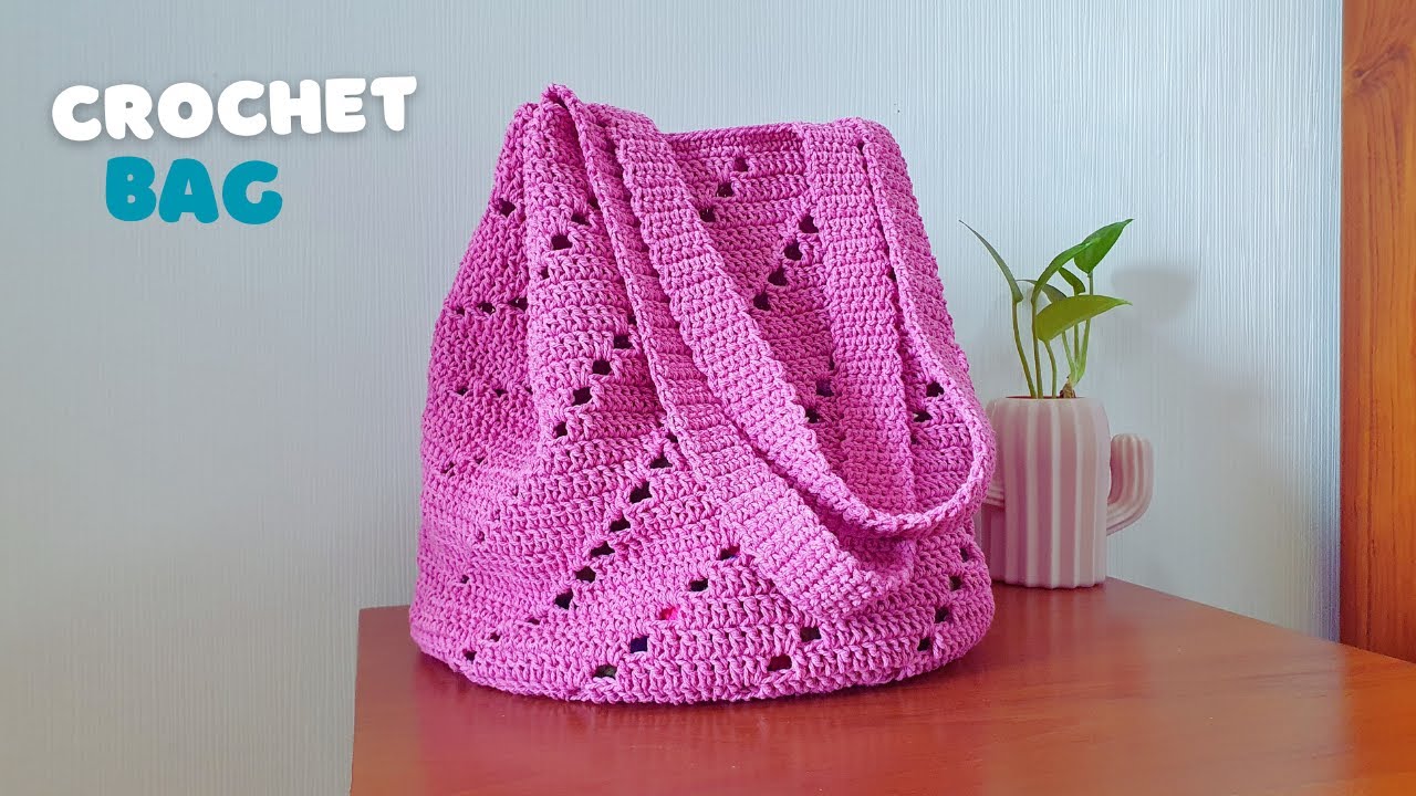 Crochet Tote Bag | Crochet Shoulder Bag Step by Step Tutorial | ViVi Berry Crochet