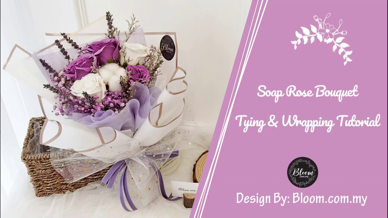 Soap Rose Bouquet Tying & Wrapping Tutorial | Flower Bouquet Ideas & Techniques || 螺旋花腳手綁干花花束 | 花藝教學