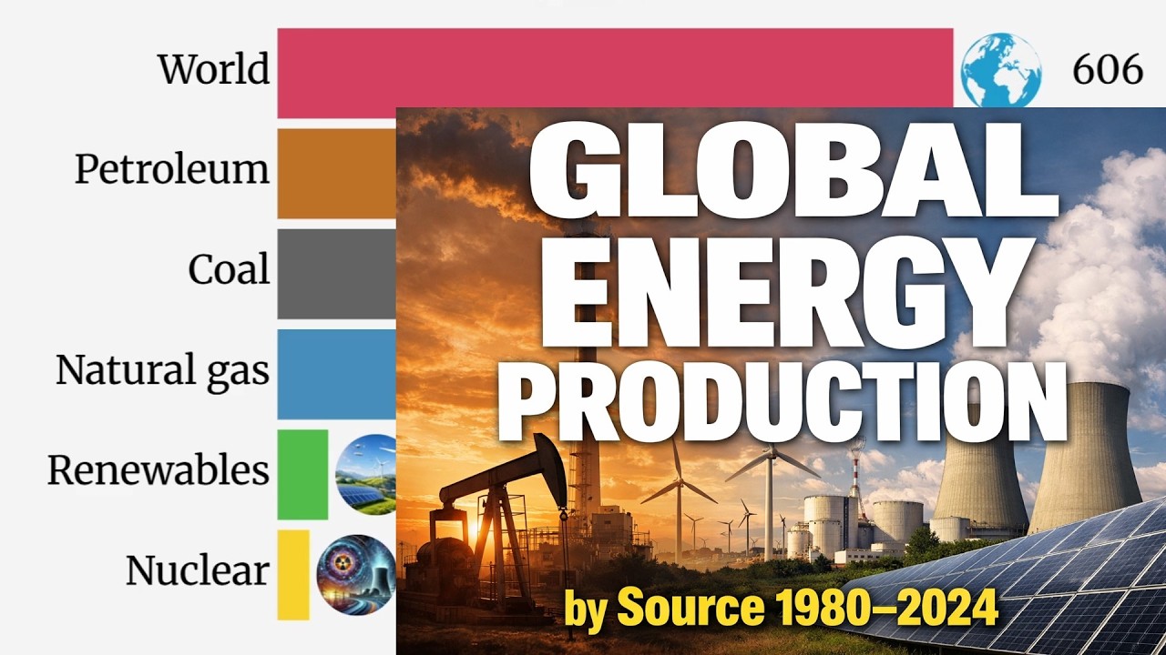 Global Energy Production by Source 1980-2024 | Bar Chart Race