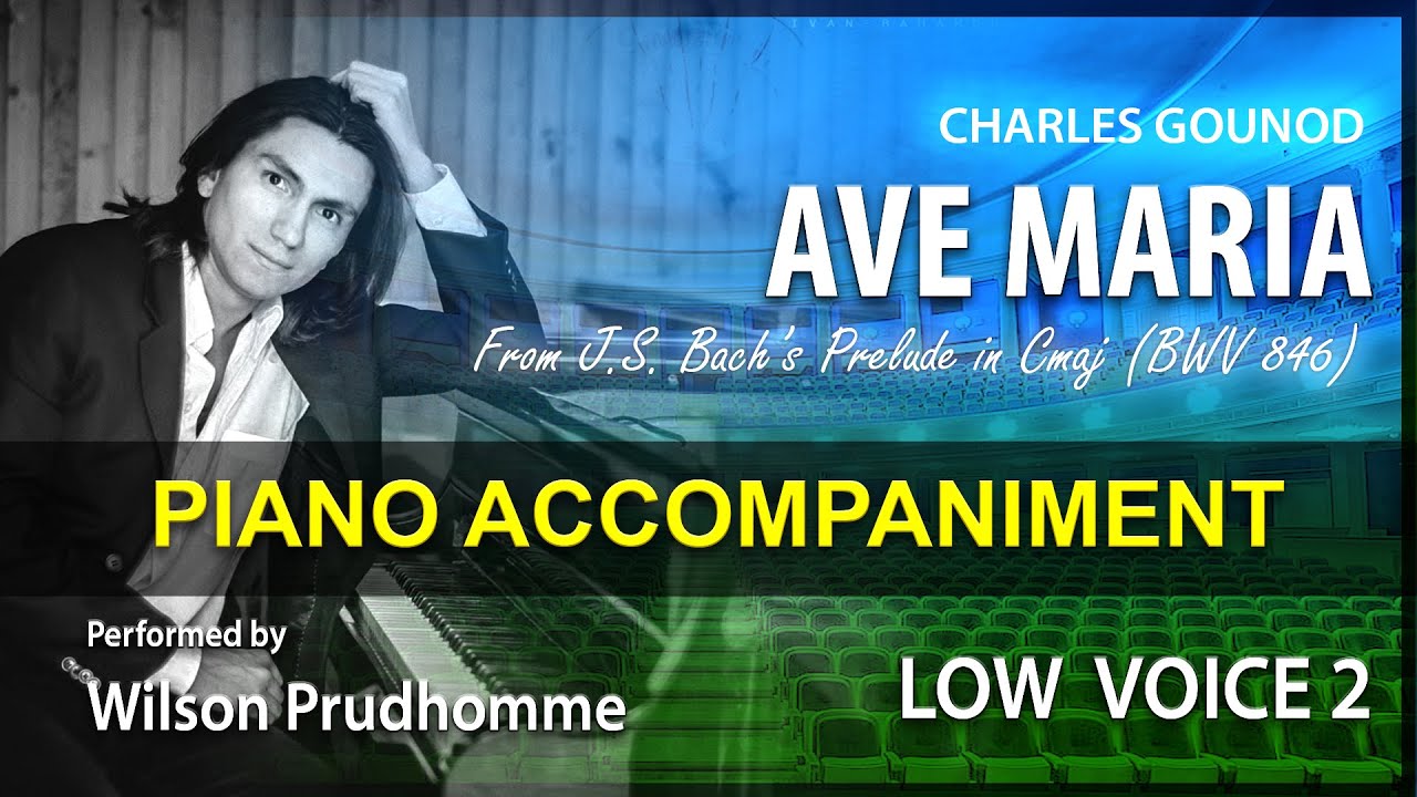 Ave Maria Karaoke Bach, Gounod in C major for Low Voice