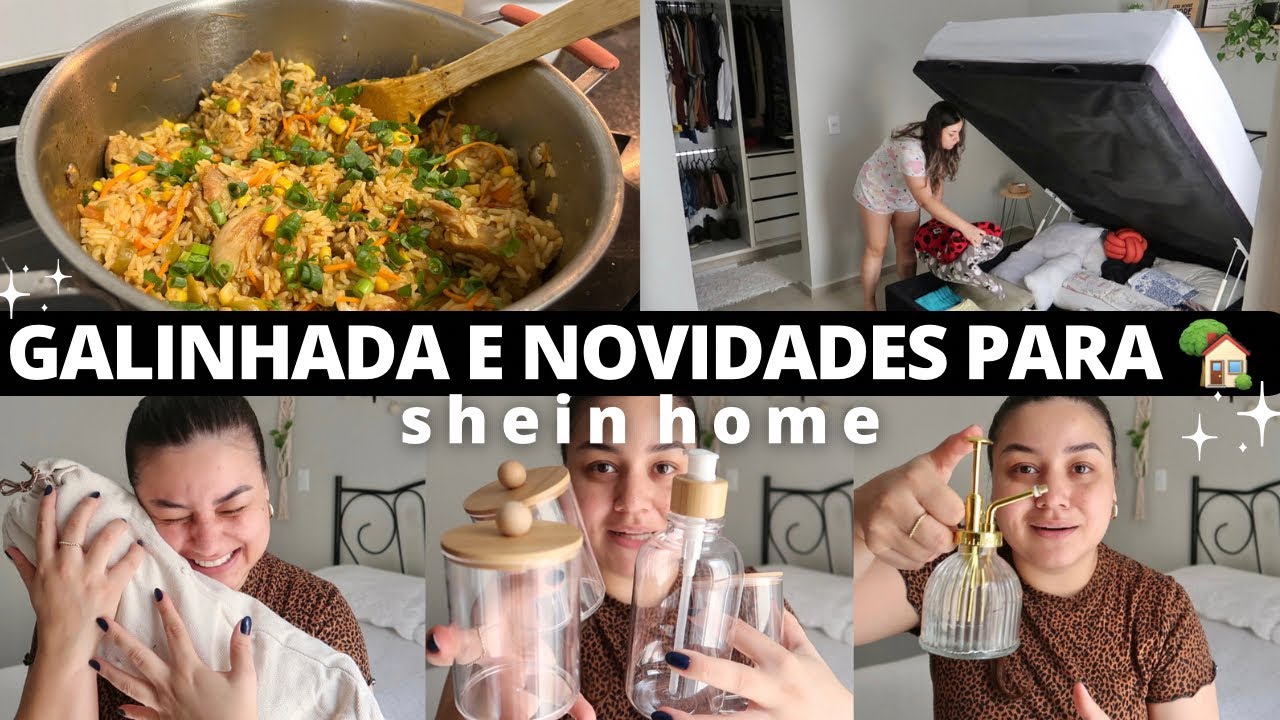 COMO FAÇO GALINHADA, NOVIDADES E COMPRINHAS PARA CASA (SHEIN HOME) E ROTINA DO DIA