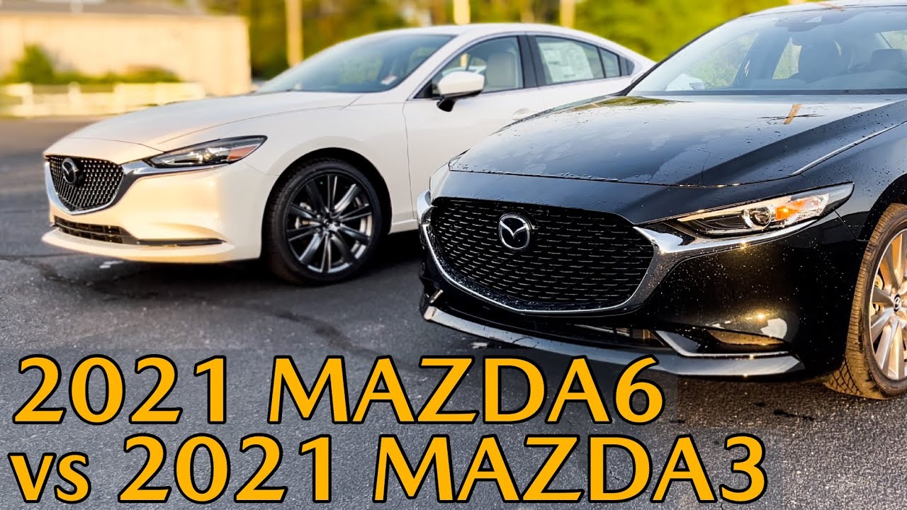Сравнение Mazda6 2021 и Mazda3 Sedan 2021 за 8 минут с Джонатаном Сьюэллом Селлсом