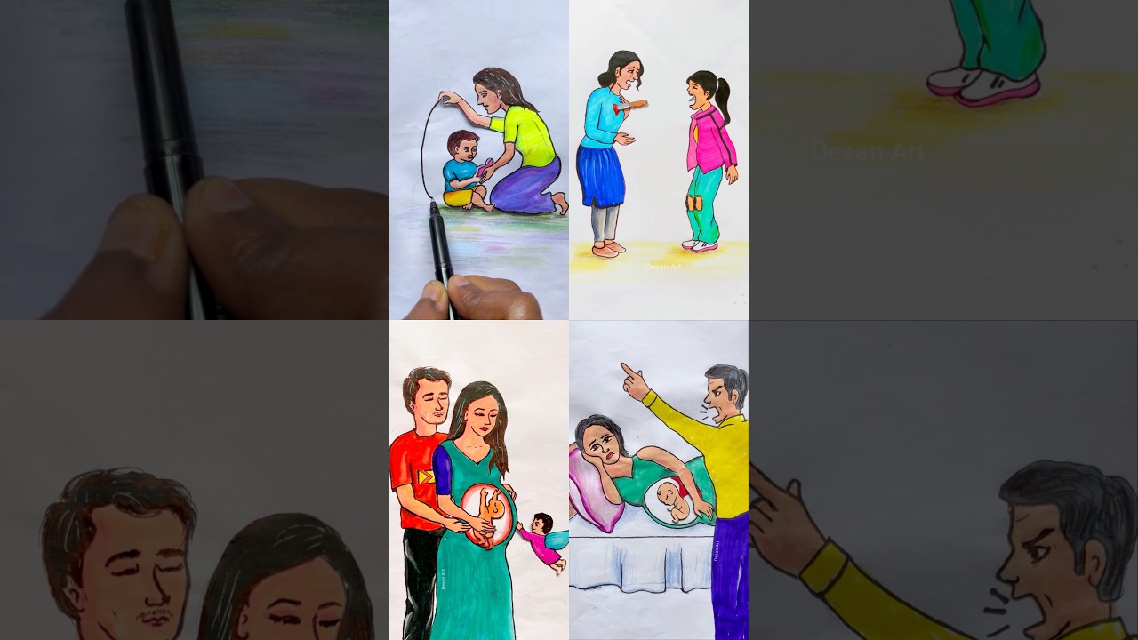 Mother's struggle 💕🥹 #shorts #drawing #love #youtubeshorts