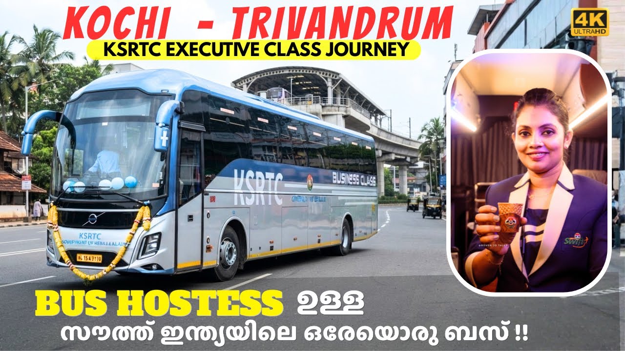 Ultra luxurious journey from Kochi to Trivandrum in KSRTC EXECUTIVE CLASS  bus | 4K